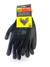 PTI Size 8 Medium black poly gloves (Pair)