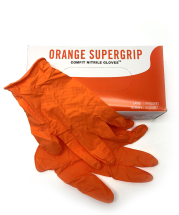 Orange Supergrip Nitrile Glove Heavy Duty Box Of 50 Large