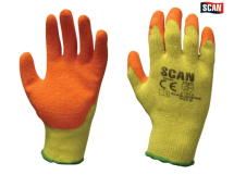 Scan Knit Shell Latex Palm Gloves Orange One Size (12 Pack)