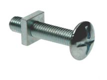 TIMco M6 x 12 Roofing Bolts & Square Nuts BZP Box of 200