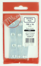 TIMco 100x22 Mending Plate 100mm Pack Bag Of 4