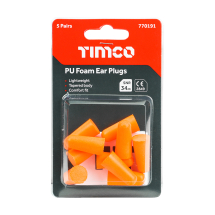 TIMco 770191 One Size PU Foam Ear Plugs Pack Of 5 Pairs